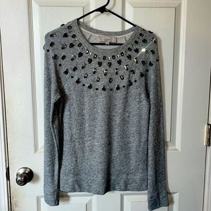 Ann Taylor LOFT jeweled sweater top